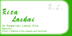 rita laskai business card